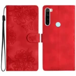Cherry Blossom Butterfly Skin Feel Embossed PU Phone Case, For Xiaomi Redmi Note 8T