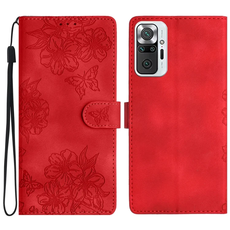 EDA006641817A.webp Cherry Blossom Butterfly Skin Feel Embossed PU Phone Case, For Xiaomi Redmi Note 10 Pro Max, For Xiaomi Redmi Note 10 Pro - Image 1