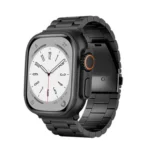 3-Bead Flat Buckle Titanium Alloy Watch Band, For Apple Watch Series 8 41mm, For Apple Watch Series 8 45mm, For Apple Watch SE 2022 40mm, For Apple Watch SE 2022 44mm, For Apple Watch Series 7 41mm...