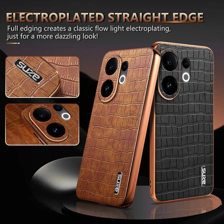 EDA006648518A_2.webp AZNS Electroplated Frame Crocodile Texture Full Coverage Phone Case, For vivo S30, For vivo X200s, For vivo X200 Ultra, For vivo S20 - Image 3