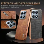 AZNS Electroplated Frame Crocodile Texture Full Coverage Phone Case, For Xiaomi 14T, For Xiaomi Poco F6 Pro, For Xiaomi Poco M6 Pro, For Xiaomi Poco X6 Pro - Image 3