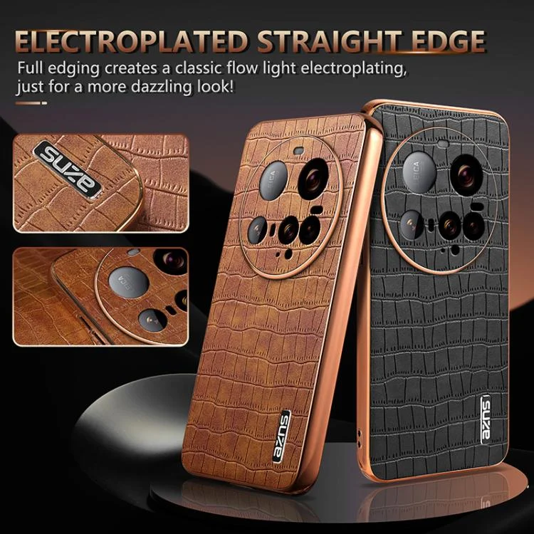 EDA006649514A_2.webp AZNS Electroplated Frame Crocodile Texture Full Coverage Phone Case, For Xiaomi 15 Ultra, For Xiaomi 15 Pro, For Xiaomi 15, For Xiaomi 14T Pro - Image 3
