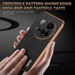 AZNS Electroplated Frame Crocodile Texture Full Coverage Phone Case, For Xiaomi 15 Ultra, For Xiaomi 15 Pro, For Xiaomi 15, For Xiaomi 14T Pro - Image 7
