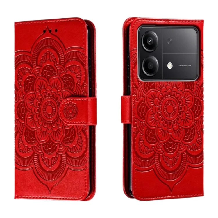 Sun Mandala Embossing Pattern Phone Leather Case, For Xiaomi Redmi Note 13R Pro, For Xiaomi Redmi K70