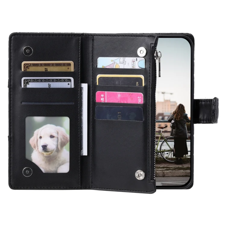 EDA006660501A_2.webp Glitter Lattice Zipper Wallet Leather Phone Case, For Xiaomi Redmi 13 4G - Image 3