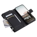 Glitter Lattice Zipper Wallet Leather Phone Case, For Xiaomi Redmi 13 4G - Image 4