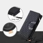 Glitter Lattice Zipper Wallet Leather Phone Case, For Xiaomi Redmi 13 4G - Image 7