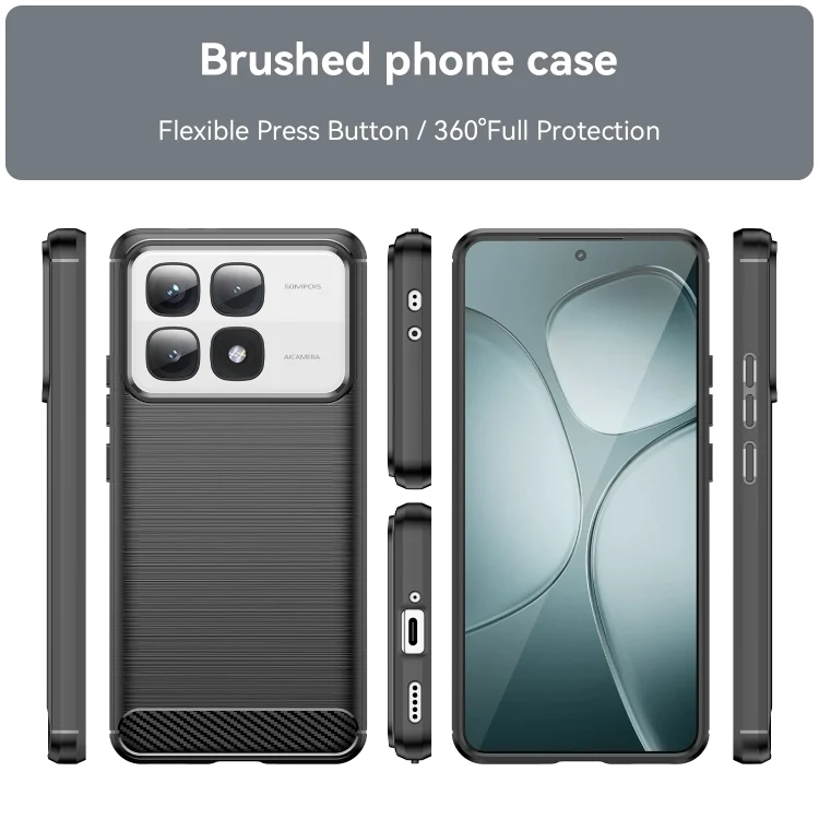 EDA006667403A_1.webp Carbon Fiber Brushed Texture TPU Phone Case, For Xiaomi 14T Pro, For Xiaomi 14 Civi, For Xiaomi Civi 4 Pro - Image 2