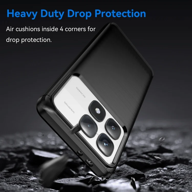 EDA006667403A_2.webp Carbon Fiber Brushed Texture TPU Phone Case, For Xiaomi 14T Pro, For Xiaomi 14 Civi, For Xiaomi Civi 4 Pro - Image 3