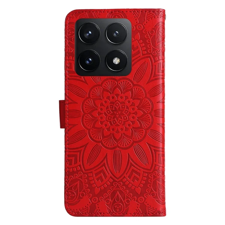 EDA006682902A_2.webp Embossed Sunflower Leather Phone Case, For Xiaomi 14T, For Xiaomi Poco F6 - Image 3
