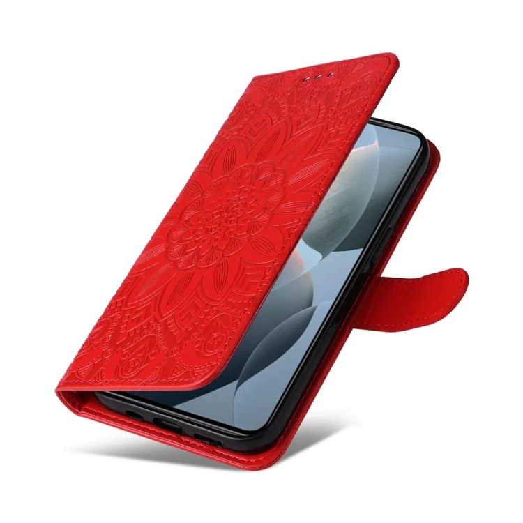 EDA006682902A_5.webp Embossed Sunflower Leather Phone Case, For Xiaomi 14T, For Xiaomi Poco F6 - Image 6