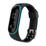 For Xiaomi Mi Band 4 / 3 Silicone Two-color Thread Replacement Strap Watchband
