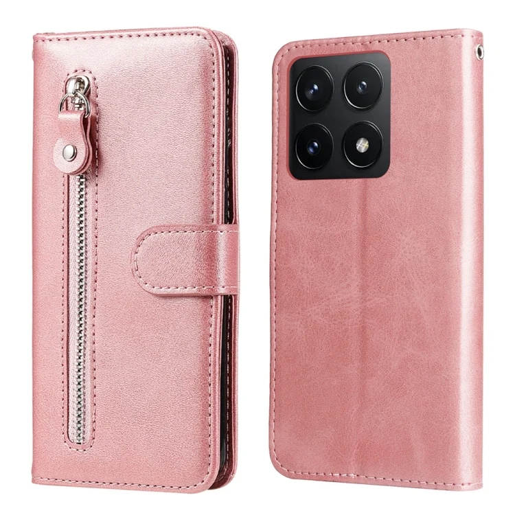 Fashion Calf Texture Zipper Leather Phone Case, For Xiaomi 14T, For Xiaomi Poco F6
