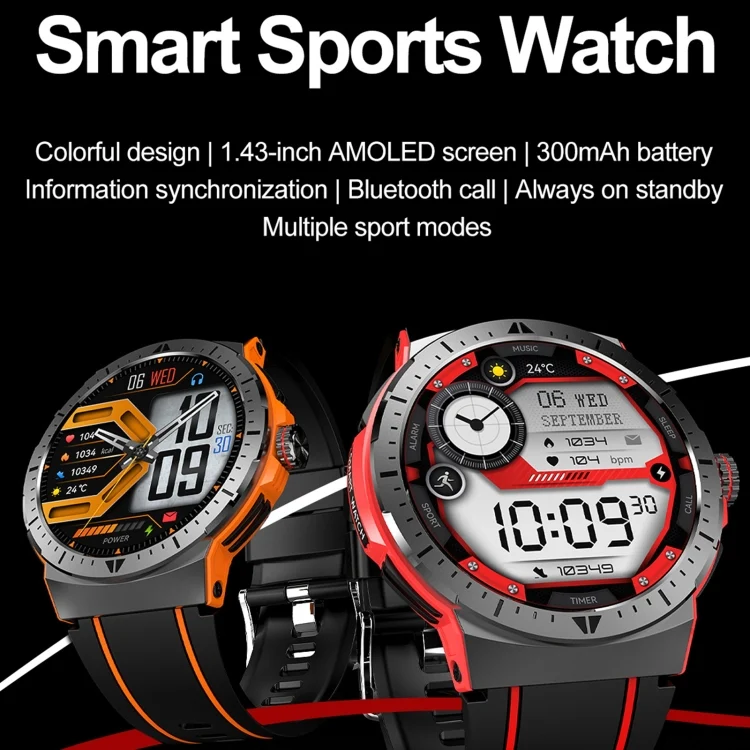 EDA0066895_B2.webp LEMFO HK52 1.43 inch BT5.3 IP68 Sport Smart Watch, Support Bluetooth Call / Message Notification / Heart Rate / Blood Pressure Health Monitor - Image 3