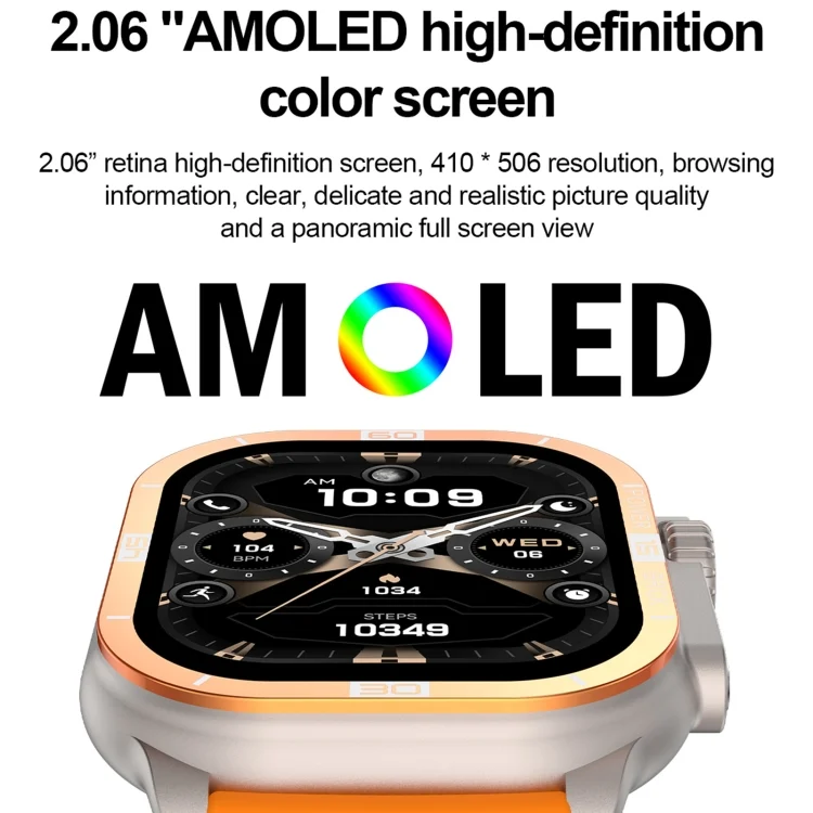 EDA0066902_B9.webp HK96S 2.06 inch BT5.3 IP68 Sport Smart Watch, Support Bluetooth Call / Sleep / Blood Oxygen / Heart Rate / Blood Pressure Health Monitor - Image 10