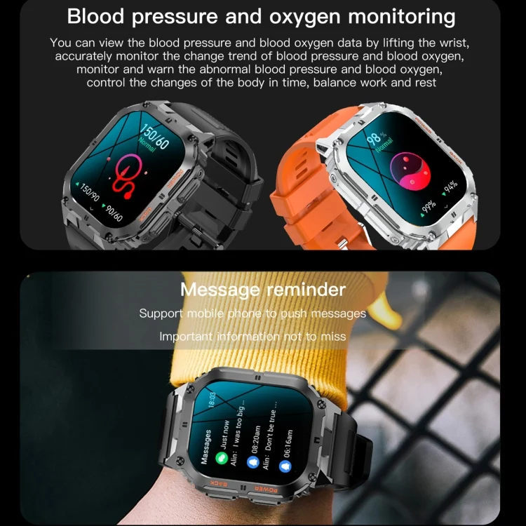 EDA0066912_B3.webp LEMFO K61 Pro 1.96 inch BT5.0 Sport Smart Watch, Support Bluetooth Call / Sleep / Blood Oxygen / Heart Rate / Blood Pressure Health Monitor - Image 4