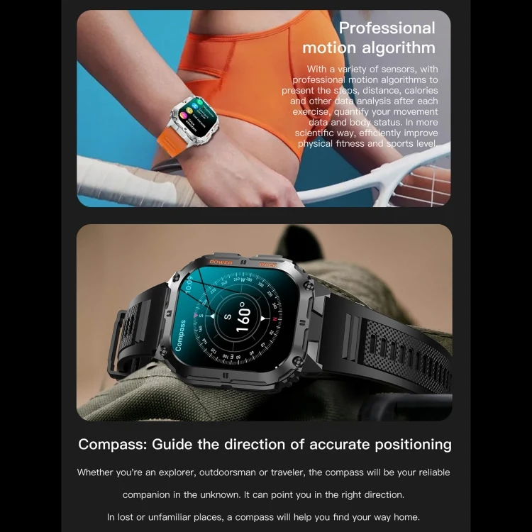 EDA0066912_B5.webp LEMFO K61 Pro 1.96 inch BT5.0 Sport Smart Watch, Support Bluetooth Call / Sleep / Blood Oxygen / Heart Rate / Blood Pressure Health Monitor - Image 6