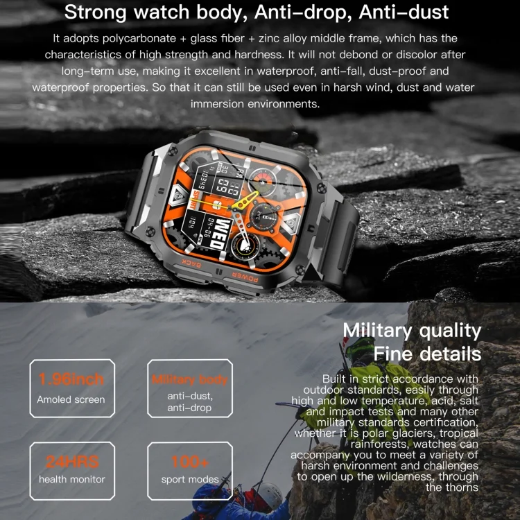 EDA0066912_B8.webp LEMFO K61 Pro 1.96 inch BT5.0 Sport Smart Watch, Support Bluetooth Call / Sleep / Blood Oxygen / Heart Rate / Blood Pressure Health Monitor - Image 9