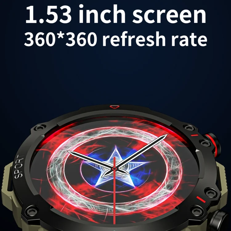 EDA0066922_B2.webp LEMFO TF10 Pro 1.53 inch BT5.2 IP67 Sport Smart Watch, Support Bluetooth Call / Sleep / Blood Oxygen / Heart Rate / Long Sitting Health Monitor - Image 3