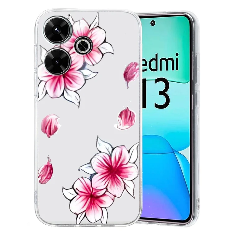 Colored Drawing Pattern Transparent TPU Phone Case, For Xiaomi Redmi 13 4G, For Xiaomi Redmi A3