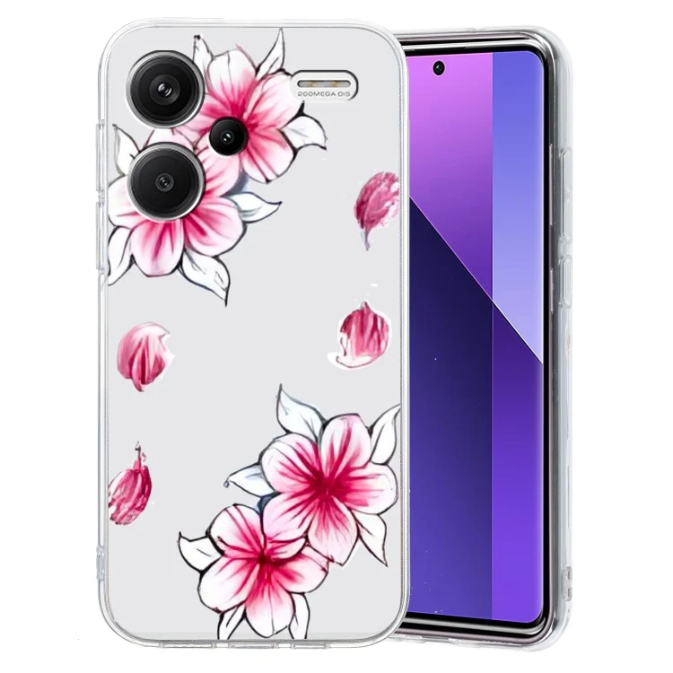 Colored Drawing Pattern Transparent TPU Phone Case, For Xiaomi Redmi Note 13 Pro+, For Xiaomi Redmi Note 13 Pro 5G