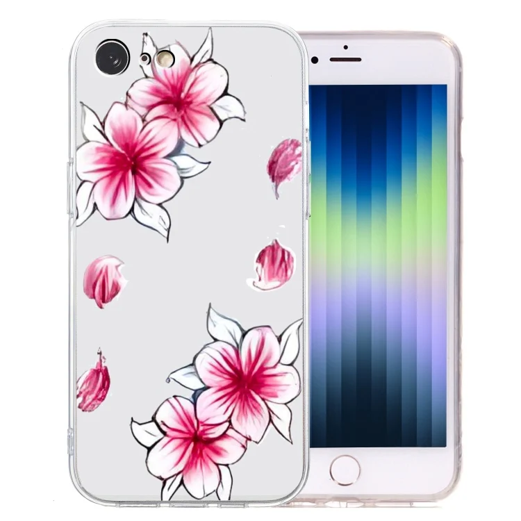 Colored Drawing Pattern Transparent TPU Phone Case, For iPhone SE 2022 / SE 2020 / 8 / 7