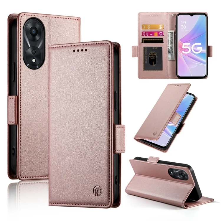 EDA006713008A.webp Side Buckle Magnetic Frosted Leather Phone Case, For OPPO A78 5G / A58x Global / A1x 5G, For OPPO A1 Pro / Reno8 T 5G - Image 1