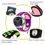 For Smasung Gear S4 Active 22mm Two-color Silicone Replacement Strap Watchband - Image 4