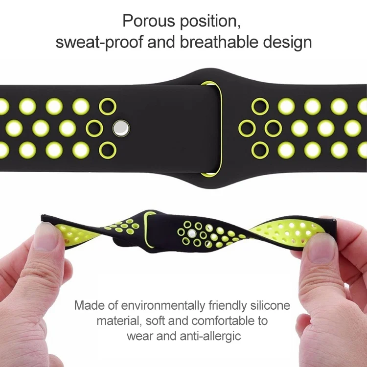 EDA00671501C_3.webp For Smasung Gear S4 Active 22mm Two-color Silicone Replacement Strap Watchband - Image 5