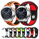 For Smasung Gear S4 Active 22mm Two-color Silicone Replacement Strap Watchband - Image 2