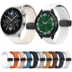 Magnetic Black Buckle Silicone Leather Watch Band - Image 2
