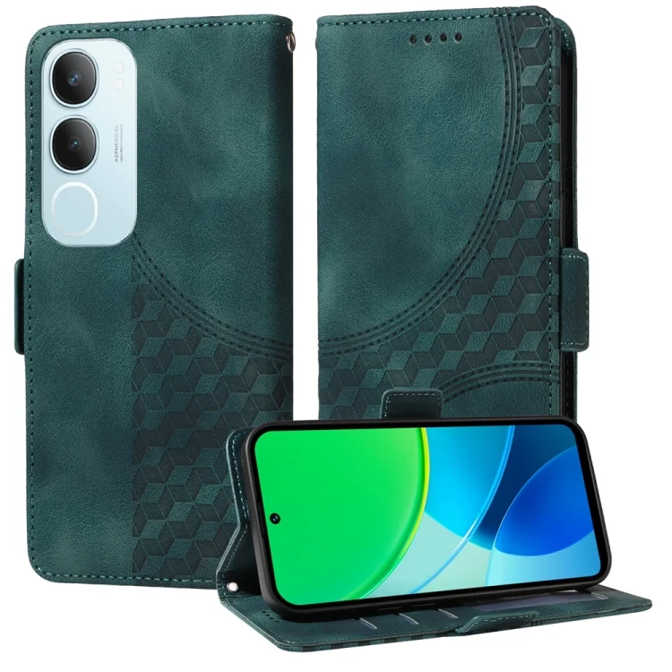 Embossed Rhombus Starry Leather Phone Case, For vivo Y19s, For vivo X200, For vivo X200 Pro mini, For vivo X200 Pro