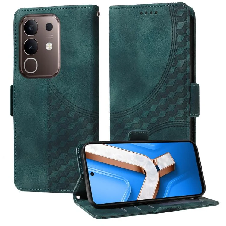Embossed Rhombus Starry Leather Phone Case, For vivo Y29 4G, For vivo V50, For vivo S20, For vivo S20 Pro
