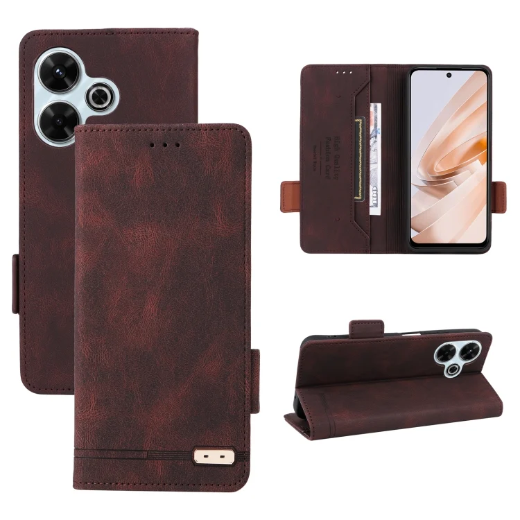 Magnetic Clasp Leather Phone Case, For Xiaomi Redmi 13 4G Global