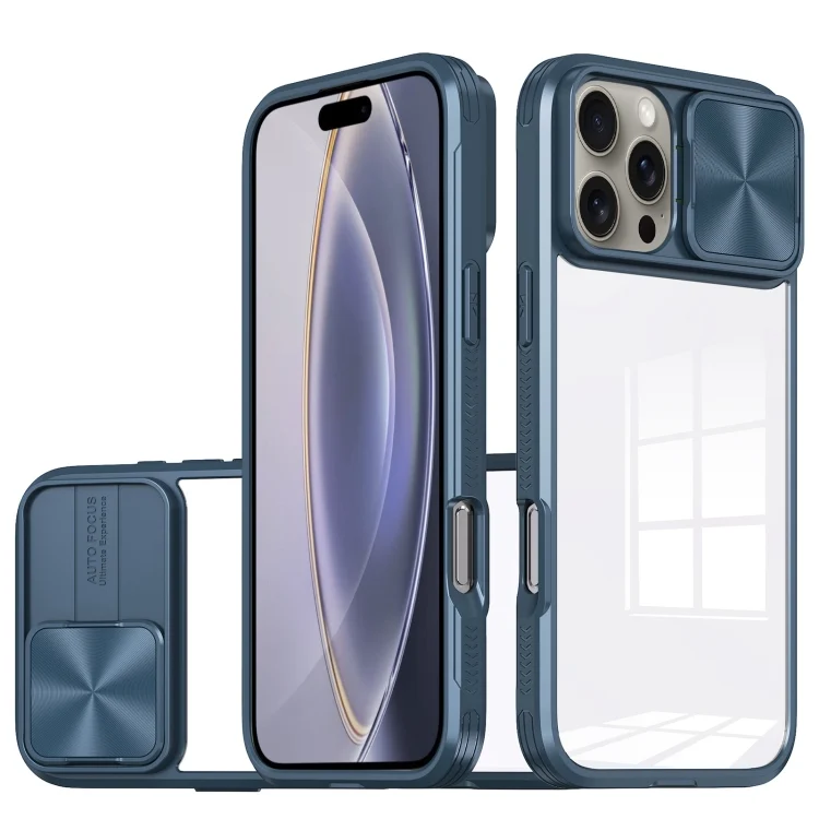 Sliding Camshield Acrylic Hybrid TPU Phone Case, For iPhone 16 Pro Max, For iPhone 16 Pro