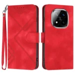 Line Pattern Skin Feel Leather Phone Case, For Redmi Note 14 Pro+ 5G, For Redmi Note 14 Pro 5G, For Redmi 13 4G