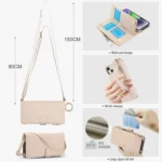 Crossbody Ring Multifunctional Wallet Leather Phone Case, For iPhone 14 Plus, For iPhone 14 - Image 3