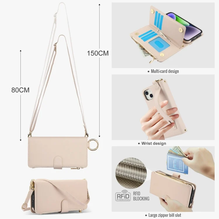 EDA006741305A_2.webp Crossbody Ring Multifunctional Wallet Leather Phone Case, For iPhone 14 Plus, For iPhone 14 - Image 3
