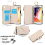Crossbody Ring Multifunctional Wallet Leather Phone Case, For iPhone 7 / 8 / SE 2022, For iPhone 13 Pro Max - Image 2