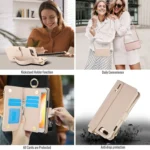 Crossbody Ring Multifunctional Wallet Leather Phone Case, For iPhone 7 / 8 / SE 2022, For iPhone 13 Pro Max - Image 4