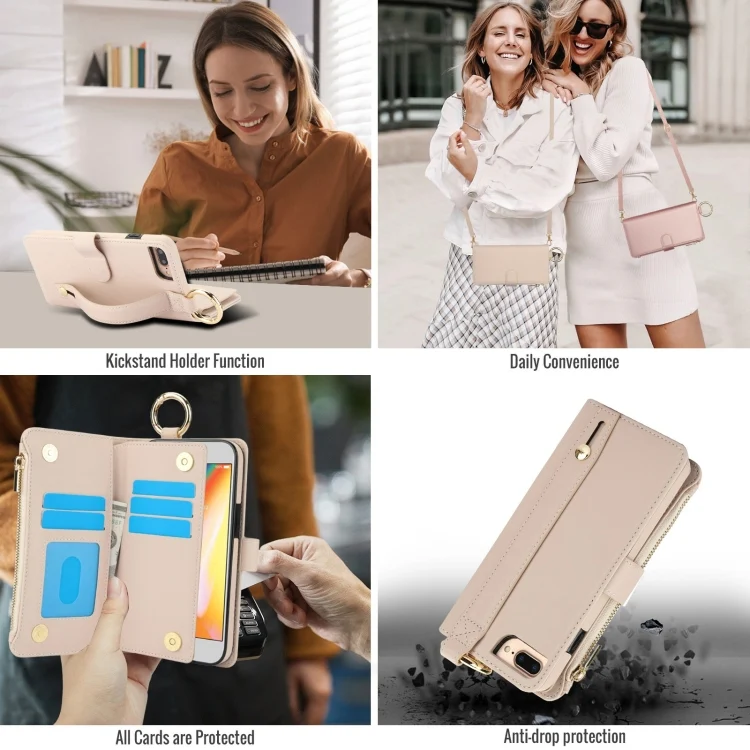 EDA006741309A_3.webp Crossbody Ring Multifunctional Wallet Leather Phone Case, For iPhone 7 / 8 / SE 2022, For iPhone 13 Pro Max - Image 4