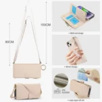 Crossbody Ring Multifunctional Wallet Leather Phone Case, For iPhone 13 mini, For iPhone 12 / 12 Pro - Image 3