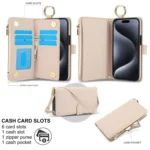 Crossbody Ring Multifunctional Wallet Leather Phone Case, For iPhone 11 Pro, For iPhone X / XS - Image 2