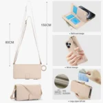 Crossbody Ring Multifunctional Wallet Leather Phone Case, For iPhone 11 Pro, For iPhone X / XS - Image 3