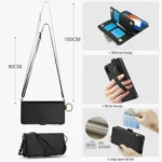 Crossbody Ring Multifunctional Wallet Leather Phone Case, For iPhone XR, For iPhone XS Max - Image 3
