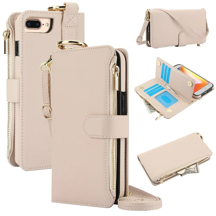 Crossbody Ring Multifunctional Wallet Leather Phone Case, For iPhone 7 Plus / 8 Plus