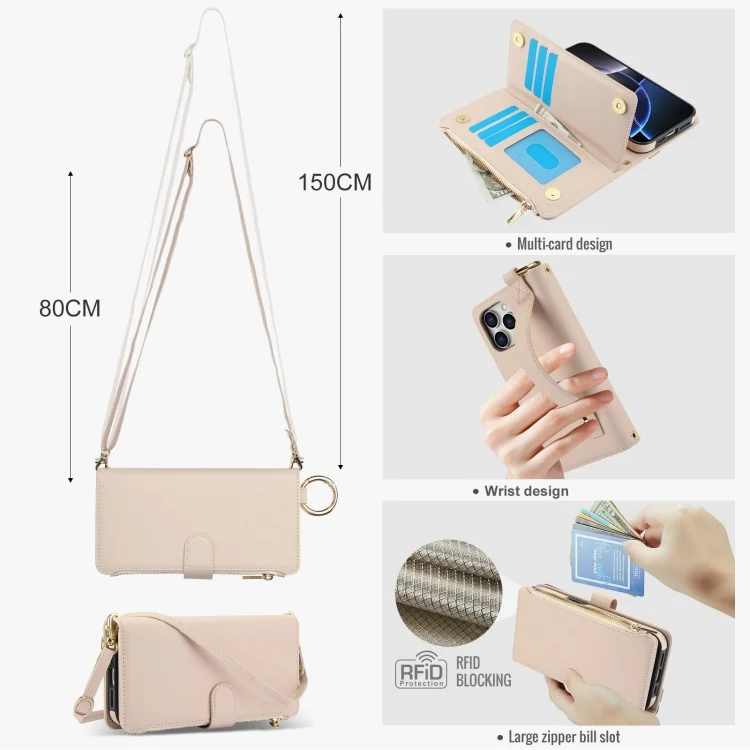 EDA006741324A_3.webp Crossbody Ring Multifunctional Wallet Leather Phone Case, For iPhone 16 Pro Max, For iPhone 16 Pro - Image 4