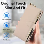 Crossbody Ring Multifunctional Wallet Leather Phone Case, For iPhone 16 Plus, For iPhone 16 - Image 7