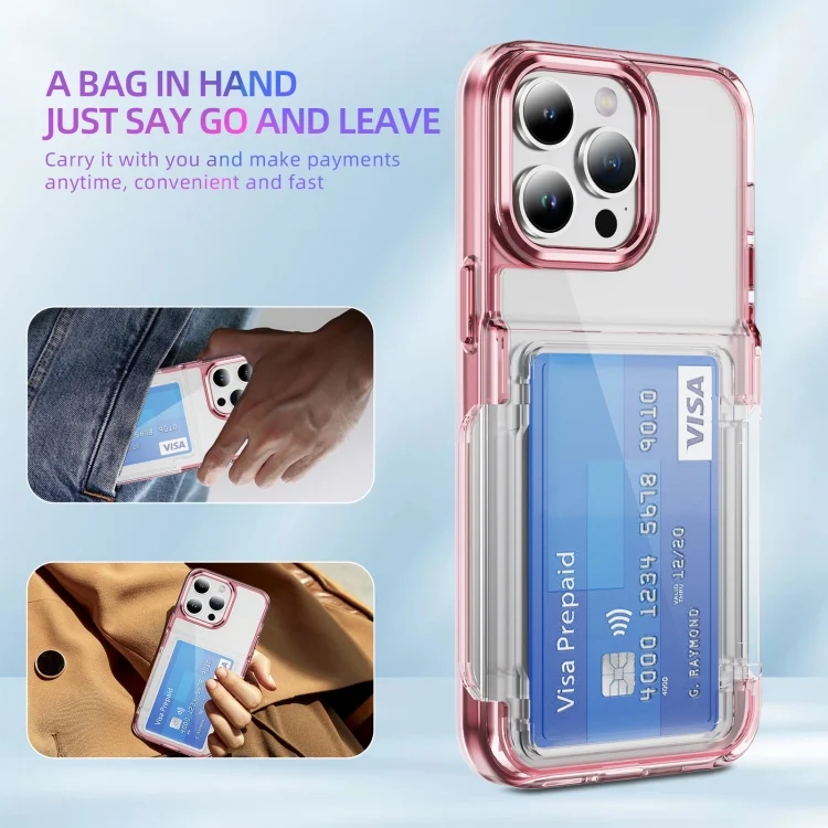 EDA006742911A_3.webp Card Holder Acrylic Hybrid TPU Phone Case, For iPhone 12 Pro Max, For iPhone 12 Pro, For iPhone 11, For iPhone XR - Image 4