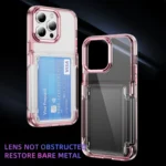 Card Holder Acrylic Hybrid TPU Phone Case, For iPhone 15 Pro Max, For iPhone 15 Pro, For iPhone 15 Plus, For iPhone 15 - Image 2